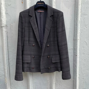 Trussardi lace overlay navy blazer, size  it 40